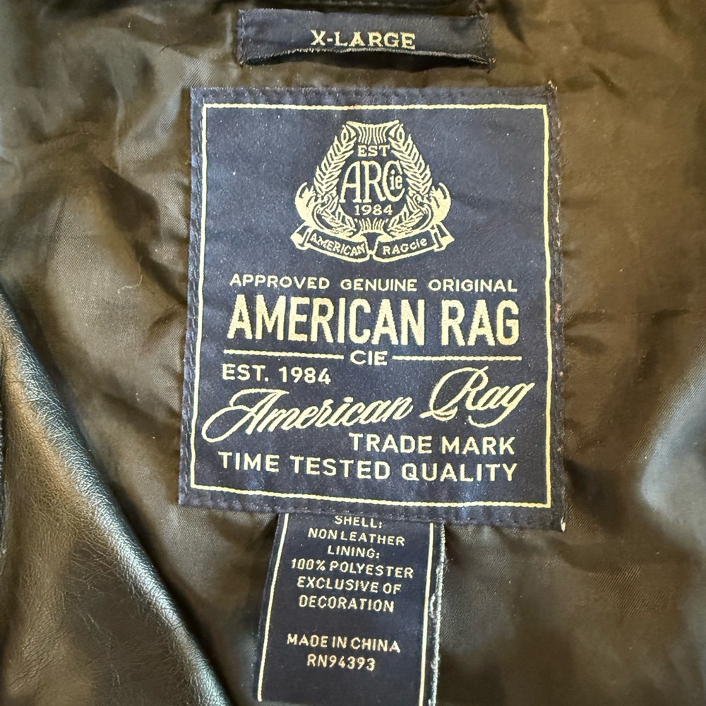 American Rag Men's Black Faux Leather‎ Jacket - Picture 7 of 13